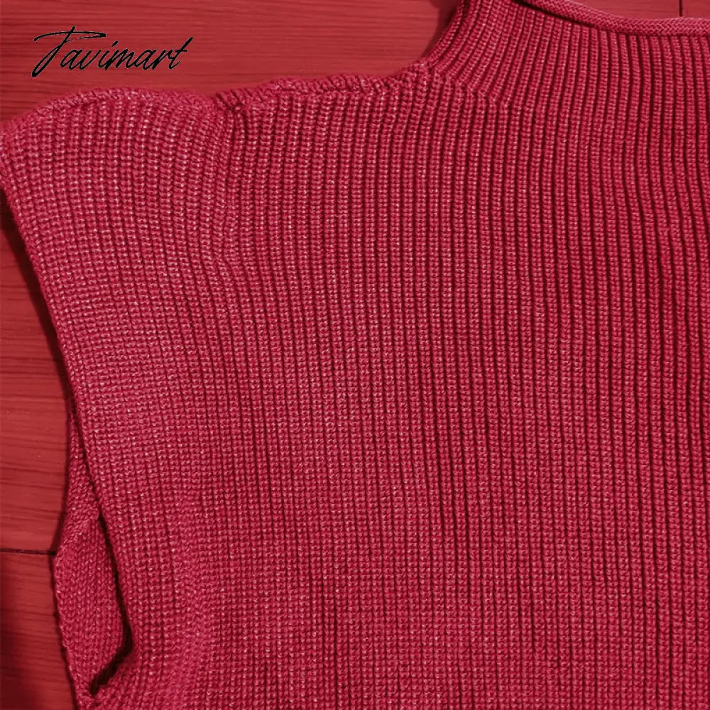 Sweater Vest Women Hight Neck Shoulder Pads Sweater Vest Dames Knitted Jumper Autumn Winter Korean Pullover Loose Tops