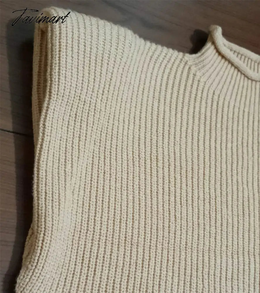 Sweater Vest Women Hight Neck Shoulder Pads Sweater Vest Dames Knitted Jumper Autumn Winter Korean Pullover Loose Tops