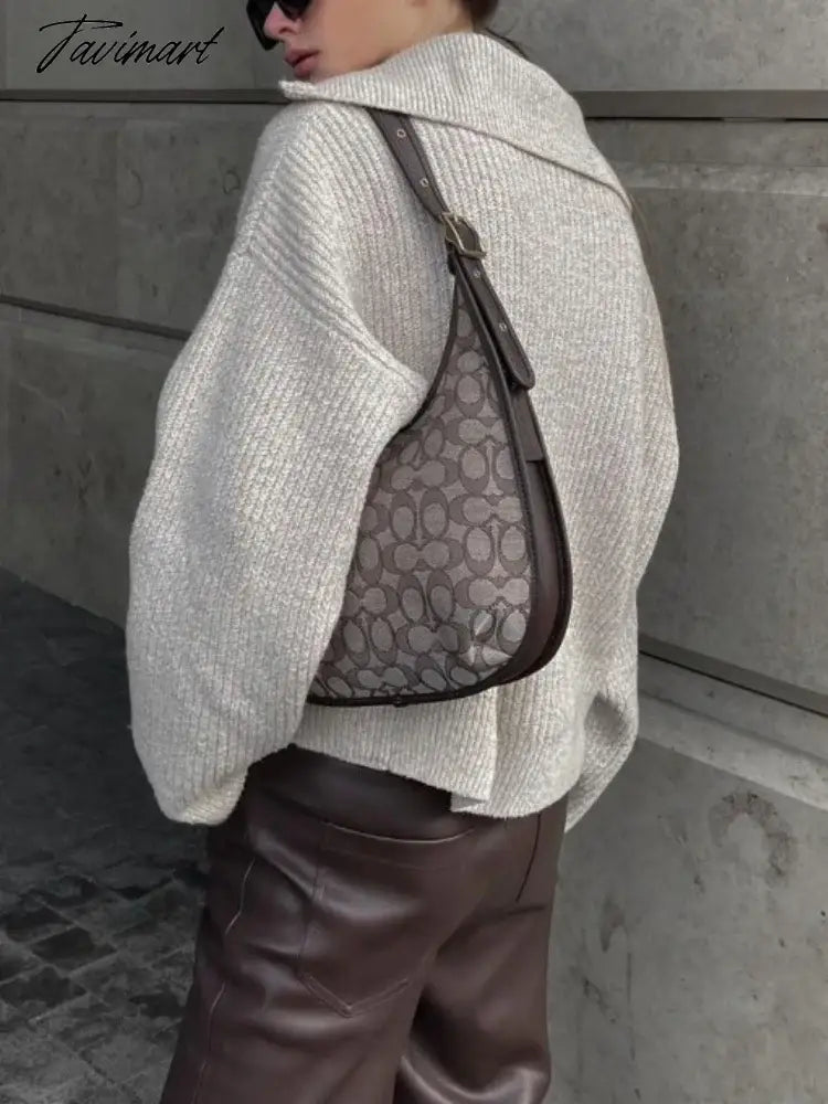Sweater Women Korean Fashion New Knitted Pullover Autumn Winter Office Lady Long Sleeve Top Jumper Casual Spliced Zippers