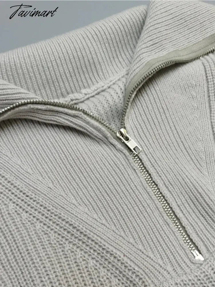 Sweater Women Korean Fashion New Knitted Pullover Autumn Winter Office Lady Long Sleeve Top Jumper Casual Spliced Zippers