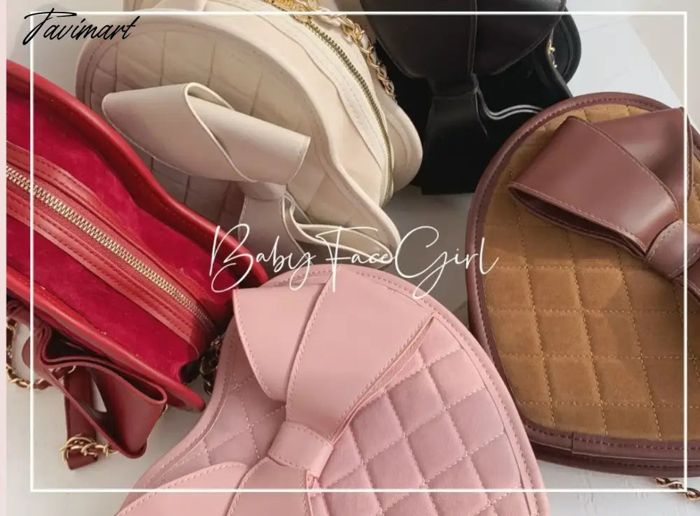 Sweet Lolita Shoulder Bags Women 2024 Elegant Girls Heart Crossbody Winter Autumn Cute Bow Handbag Pearl Bolsas Сумка