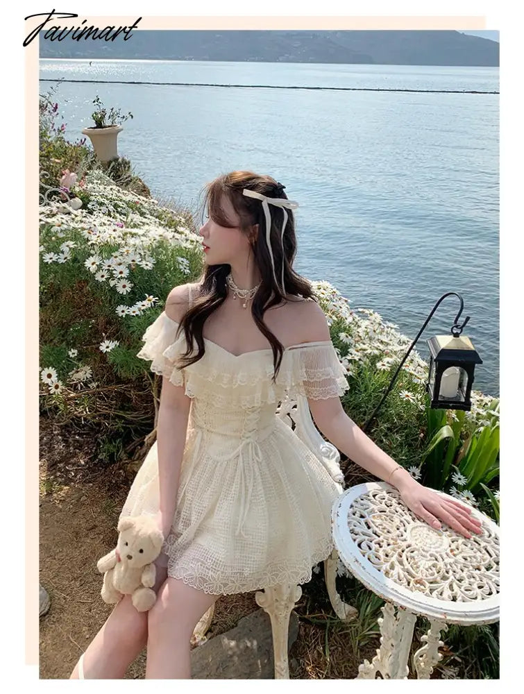 Sweet Strap Dress Lace Short Dress Summer vestidos elegantes para mujer Y2K vestidos de gala vestido curto para festa a noite