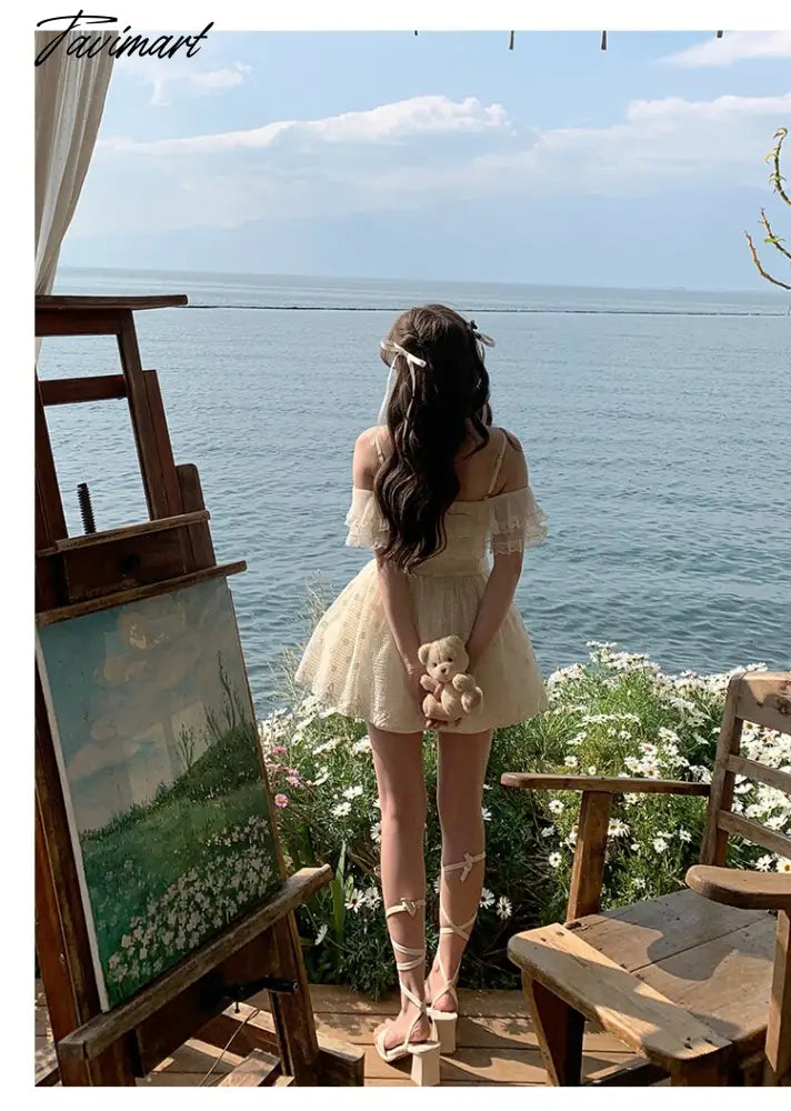Sweet Strap Dress Lace Short Dress Summer vestidos elegantes para mujer Y2K vestidos de gala vestido curto para festa a noite