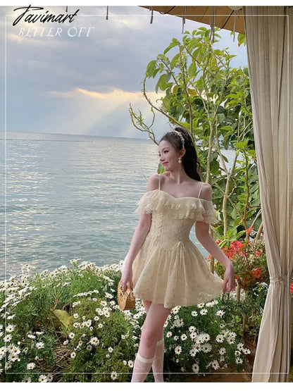 Sweet Strap Dress Lace Short Dress Summer vestidos elegantes para mujer Y2K vestidos de gala vestido curto para festa a noite