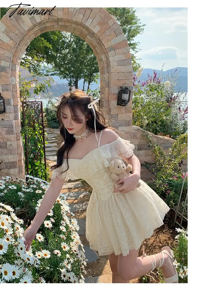 Sweet Strap Dress Lace Short Dress Summer vestidos elegantes para mujer Y2K vestidos de gala vestido curto para festa a noite