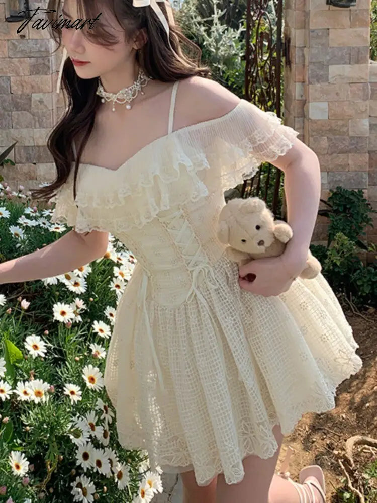 Sweet Strap Dress Lace Short Dress Summer vestidos elegantes para mujer Y2K vestidos de gala vestido curto para festa a noite
