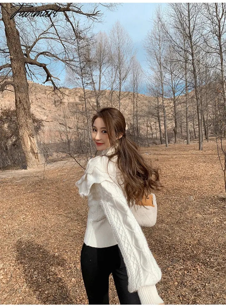 Turtleneck Knit Sweater Women Princess Style Thick Loose Pullover New Autumn Winter Fashion Versatile Knit Top