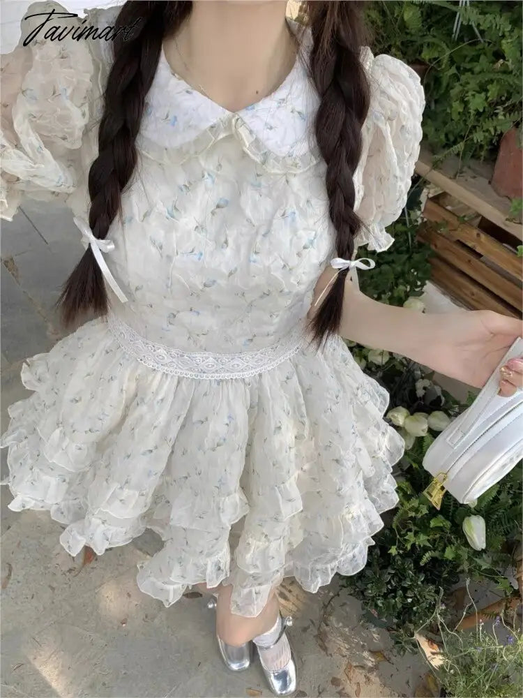 Vestidos De Mujer Summer Woman Dress Sexy Hollow Out Backless Sweet Robe Vestido Femme French Vintage Bandage Lace Dresses