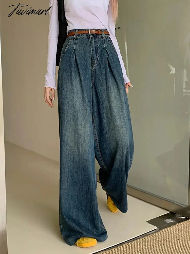 Vintage Baggy Jeans High Waist Wide Leg Vintage Loose Casual Oversize Denim Pants Female Pocket Hip Hop Trousers Streetwear