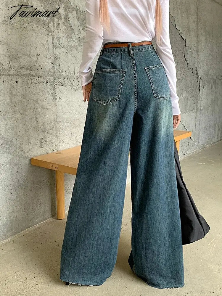 Vintage Baggy Jeans High Waist Wide Leg Vintage Loose Casual Oversize Denim Pants Female Pocket Hip Hop Trousers Streetwear