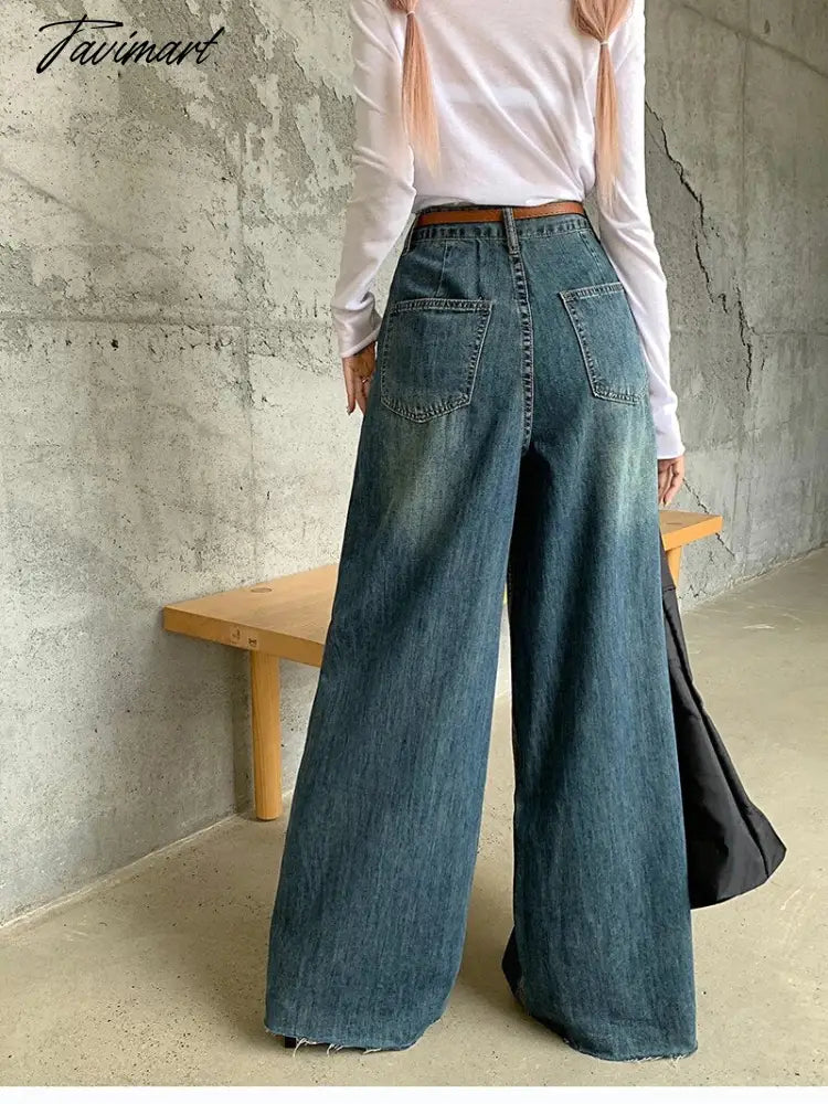 Vintage Baggy Jeans High Waist Wide Leg Vintage Loose Casual Oversize Denim Pants Female Pocket Hip Hop Trousers Streetwear