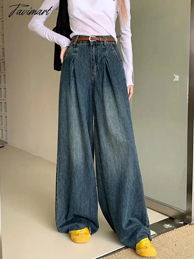 Vintage Baggy Jeans High Waist Wide Leg Vintage Loose Casual Oversize Denim Pants Female Pocket Hip Hop Trousers Streetwear