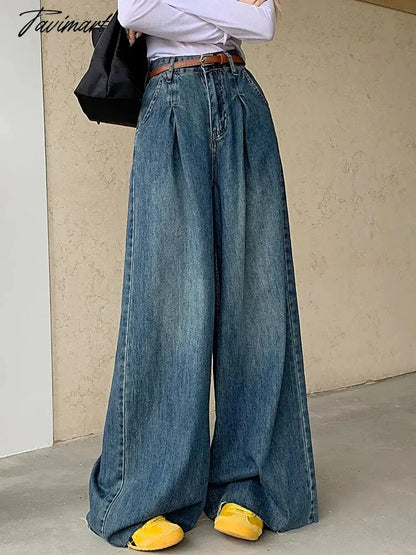 Vintage Baggy Jeans High Waist Wide Leg Vintage Loose Casual Oversize Denim Pants Female Pocket Hip Hop Trousers Streetwear