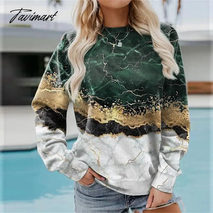 Vintage Chic Landscape Pattern Sweatshirt Women O-Neck Long Sleeve Hoodie Streetwear Women Autumn Harajuku Printed Pullover Tops