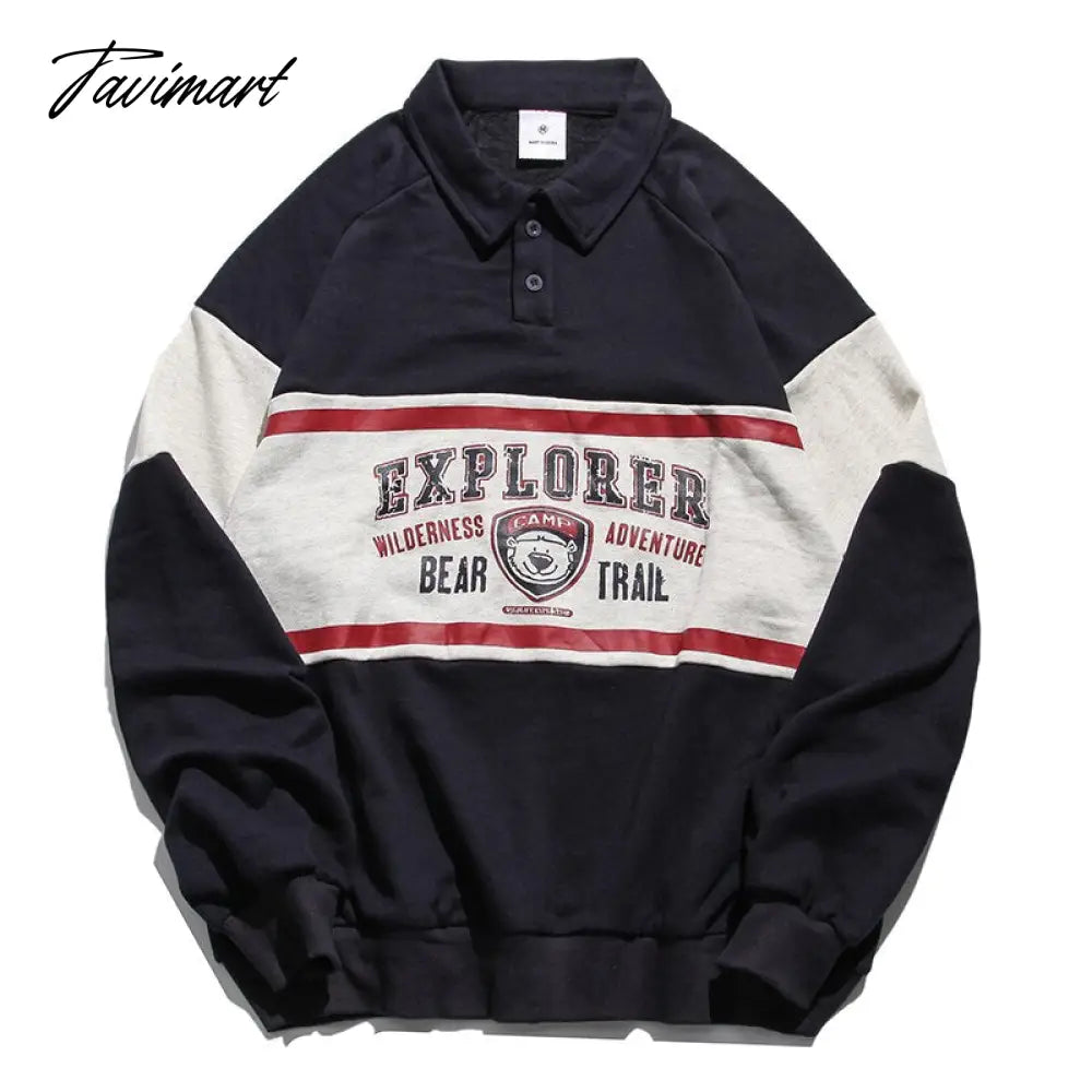 Vintage College Sweatshirts Women Teens Bear Letter Print Long Sleeve Polo Collar y2k Aesthetic Streetwear