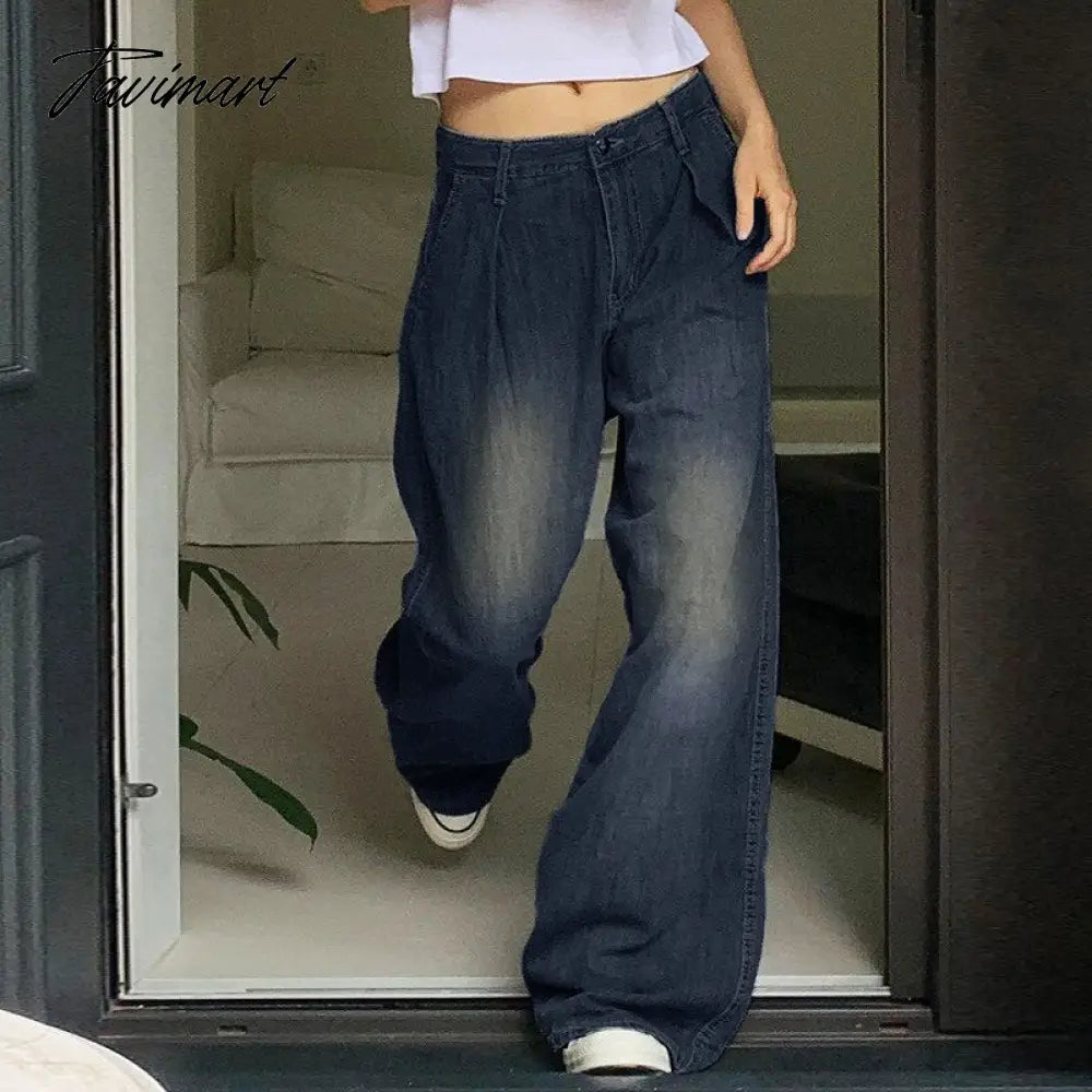 Vintage Fashion Baggy Jeans Trousers Women Streetwear Wide Leg Jeans Female Pants Casual Denim Straight Trousers Pantalon Mujer