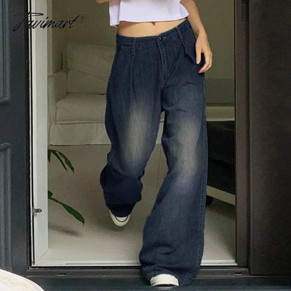 Vintage Fashion Baggy Jeans Trousers Women Streetwear Wide Leg Jeans Female Pants Casual Denim Straight Trousers Pantalon Mujer