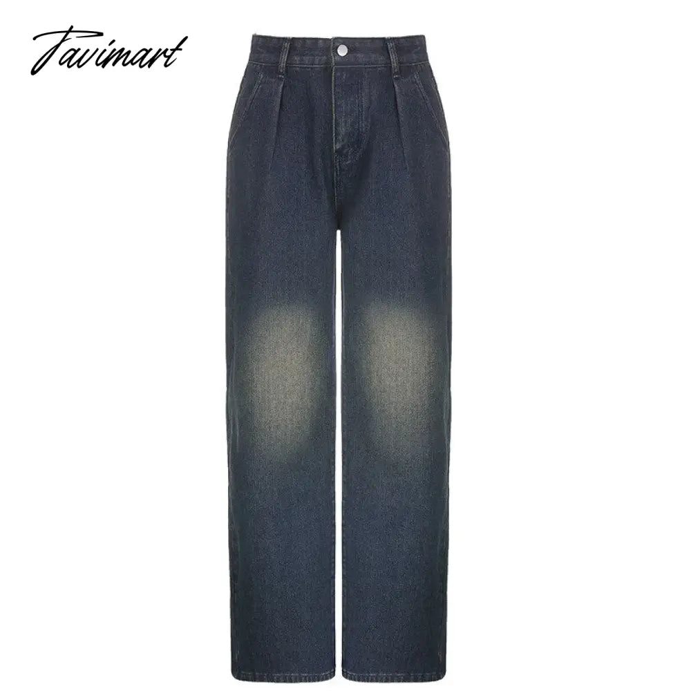 Vintage Fashion Baggy Jeans Trousers Women Streetwear Wide Leg Jeans Female Pants Casual Denim Straight Trousers Pantalon Mujer