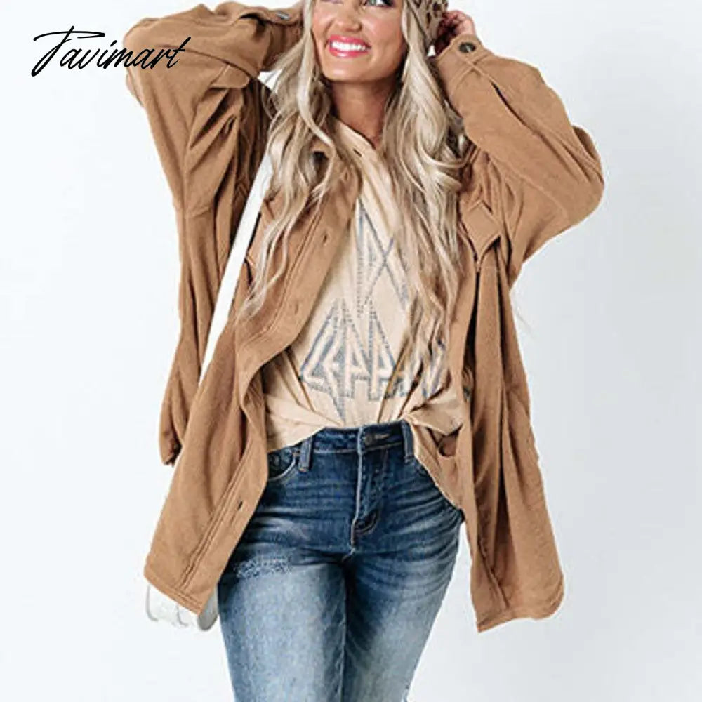 Vintage Harajuku Loose Long Sleeve Button Coats Women Fashion Pocket Cardigan Outwear Casual Ladies Autumn Winter Street Jackets