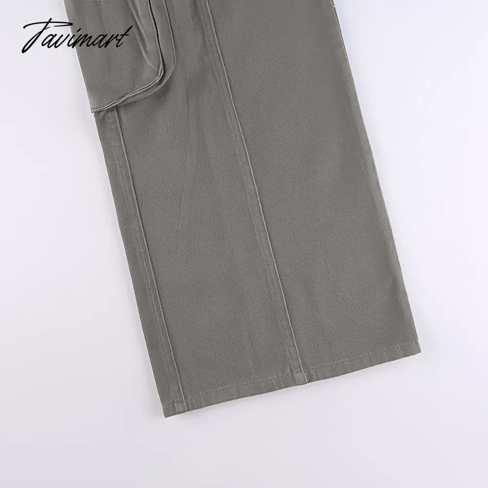 Vintage Hippie American Street Style Gray Cargo Pants Women Fashion Jeans Black Casual Trousers Sexy Low Waist Baggy Pants