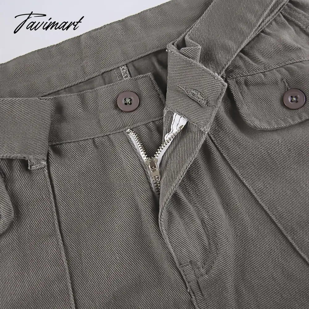 Vintage Hippie American Street Style Gray Cargo Pants Women Fashion Jeans Black Casual Trousers Sexy Low Waist Baggy Pants