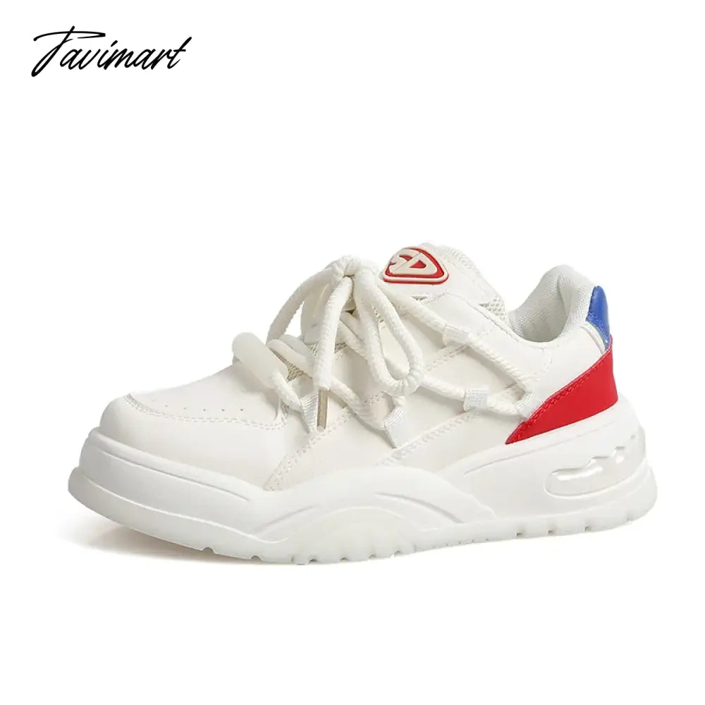 White Casual Women Sneakers All-match Korean Fashion Platform Athletic Shoes Round Toe Sport Comfortable Vulcanized Shoes