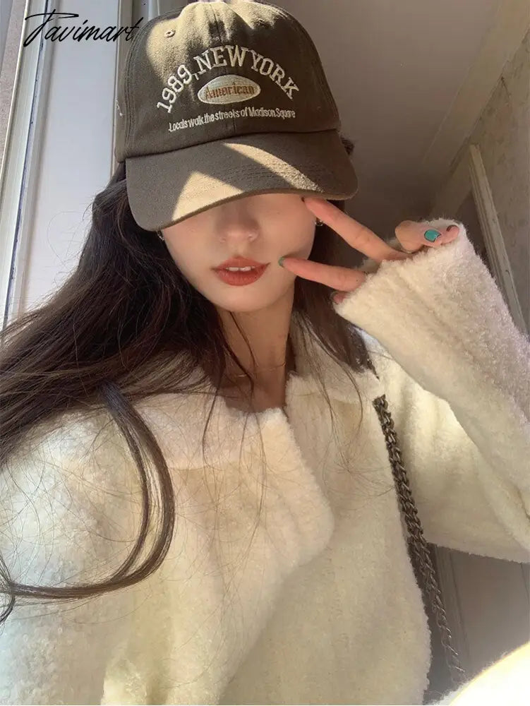 White Warm Knitted Mini Dress Women Long Sleeve Elegant Vintage Dress Female Casual Korean Fashion Loose Y2K Sweater Dress