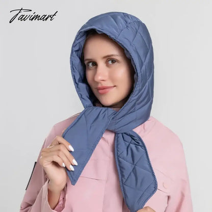 Winter Warm Hats Balaclava For Women Men Fashion Design Quilted Headscarf Puffer Scarf Lightweight Portable Windproof Scarf Hat