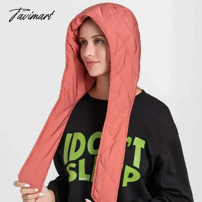 Winter Warm Hats Balaclava For Women Men Fashion Design Quilted Headscarf Puffer Scarf Lightweight Portable Windproof Scarf Hat