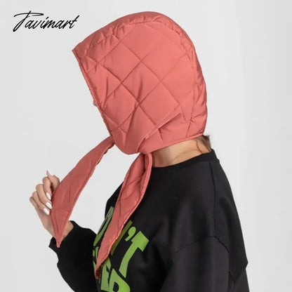 Winter Warm Hats Balaclava For Women Men Fashion Design Quilted Headscarf Puffer Scarf Lightweight Portable Windproof Scarf Hat