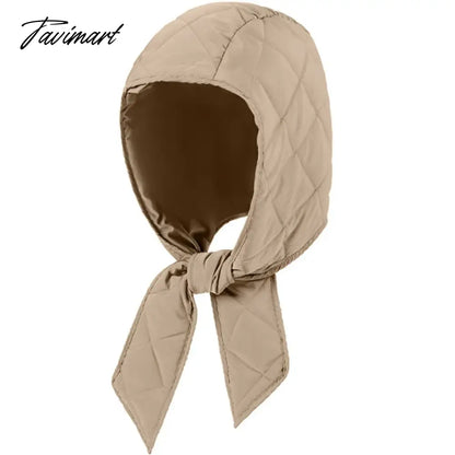 Winter Warm Hats Balaclava For Women Men Fashion Design Quilted Headscarf Puffer Scarf Lightweight Portable Windproof Scarf Hat