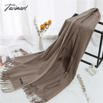 Winter Women Cashmere Scarves Solid Color Lady Thicken Warm Pashmina Shawl Tassel Scarves Versatile Fashion Female Long Scarves