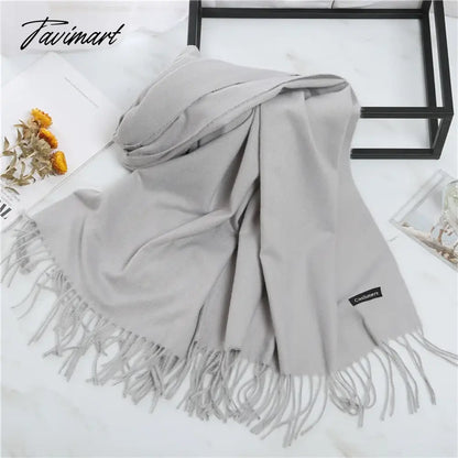 Winter Women Cashmere Scarves Solid Color Lady Thicken Warm Pashmina Shawl Tassel Scarves Versatile Fashion Female Long Scarves