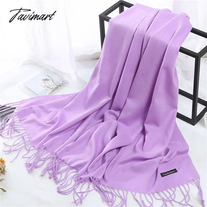 Winter Women Cashmere Scarves Solid Color Lady Thicken Warm Pashmina Shawl Tassel Scarves Versatile Fashion Female Long Scarves