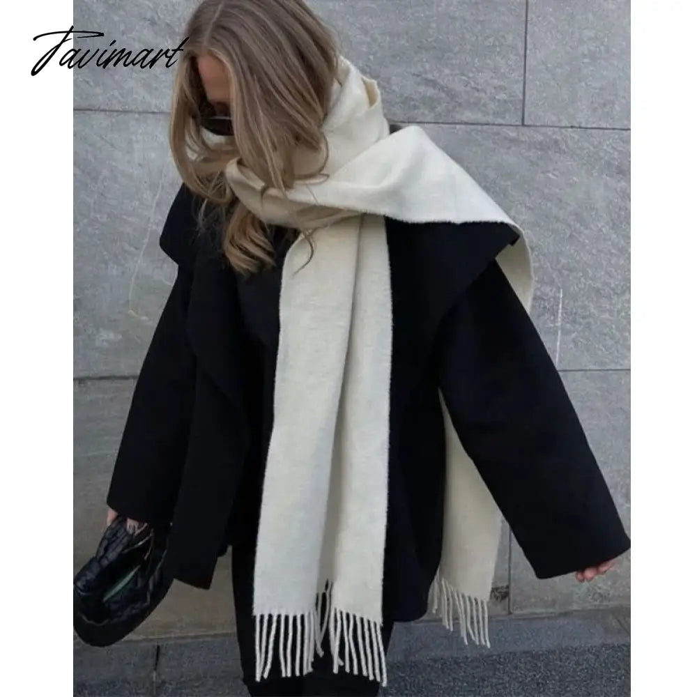 Winter Women Cashmere Scarves Solid Color Lady Thicken Warm Pashmina Shawl Tassel Scarves Versatile Fashion Female Long Scarves