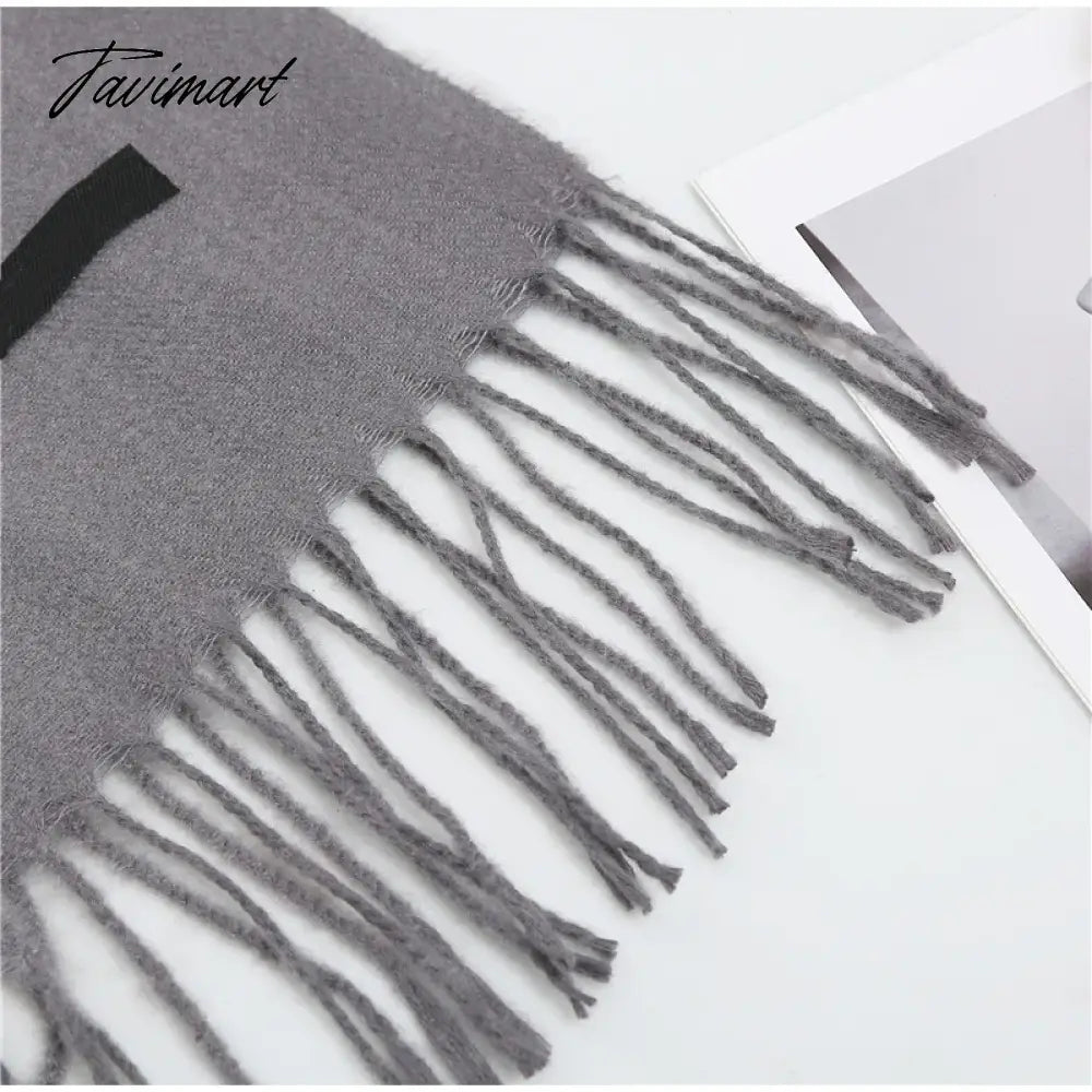 Winter Women Cashmere Scarves Solid Color Lady Thicken Warm Pashmina Shawl Tassel Scarves Versatile Fashion Female Long Scarves