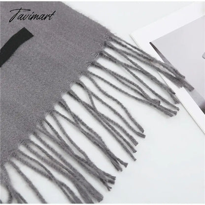 Winter Women Cashmere Scarves Solid Color Lady Thicken Warm Pashmina Shawl Tassel Scarves Versatile Fashion Female Long Scarves