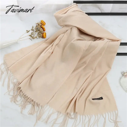 Winter Women Cashmere Scarves Solid Color Lady Thicken Warm Pashmina Shawl Tassel Scarves Versatile Fashion Female Long Scarves