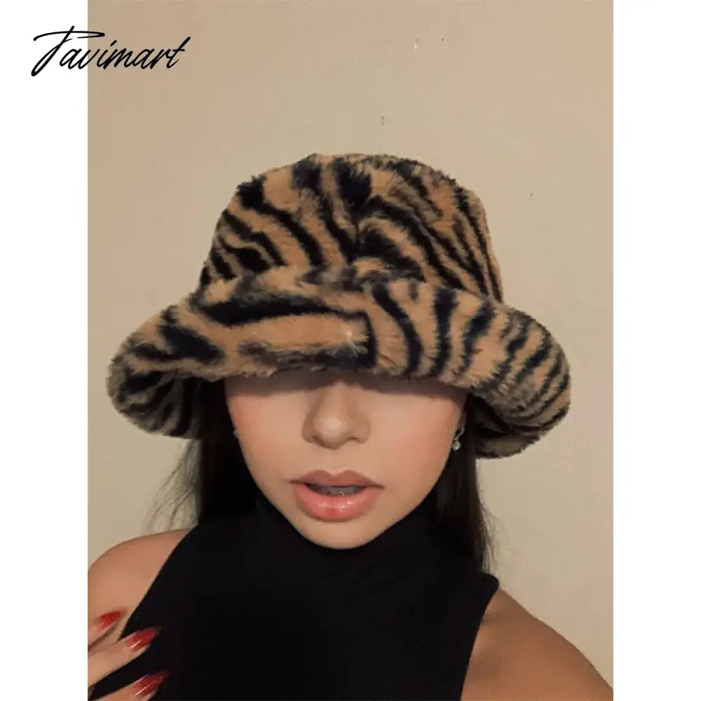 Winter Women Fisherman Hat Plush Warm Striped Basin Hats Korean Versatile Fashion Female Hats Thicken Outdoor Cold Proof Hats