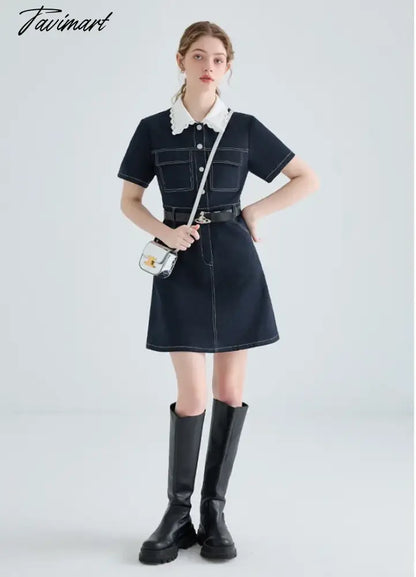 Woman Dress Y2k Cowboy Dress Spring Female French Lace Doll Collar Shirt Summer Dress Women Long Dresses for Women Mini Dress