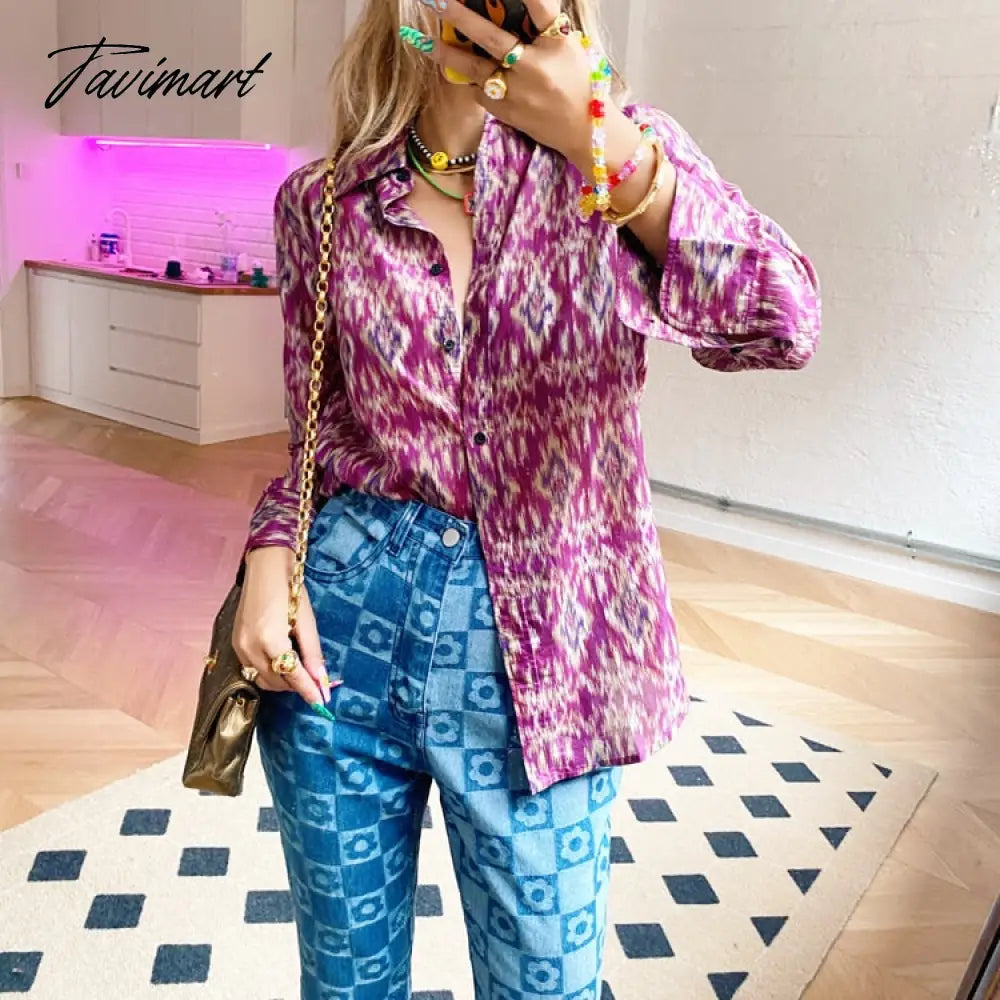 Woman Jaded High Waist Plaid London Blue Flower Checkerboard Print Jean Demin S M L