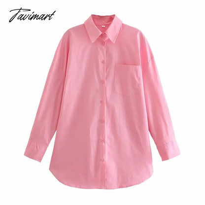 Woman Long Sleeve Loose Green Shirt S M L Pink blue