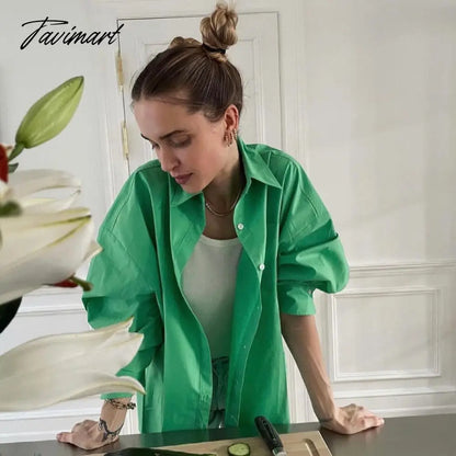 Woman Long Sleeve Loose Green Shirt S M L Pink blue