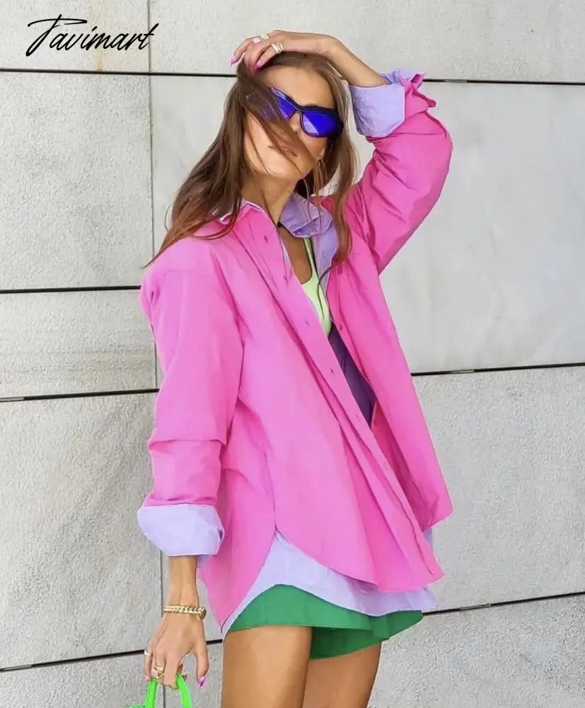Woman Long Sleeve Loose Green Shirt S M L Pink blue