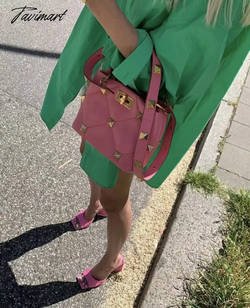 Woman Long Sleeve Loose Green Shirt S M L Pink blue