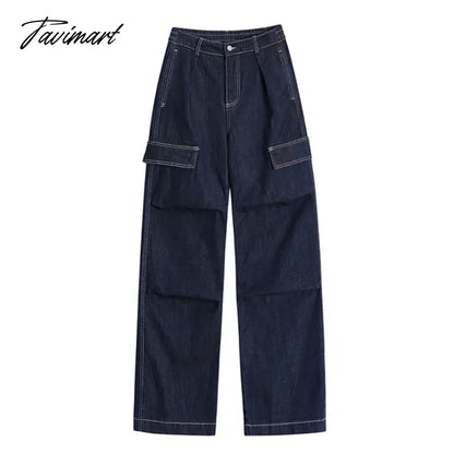 Women Blue Jeans Solid Vintage Straight Baggy Pants Chic Design Streetwear Fashion Y2K Style Denim Summer NEW Wide Leg Trouser