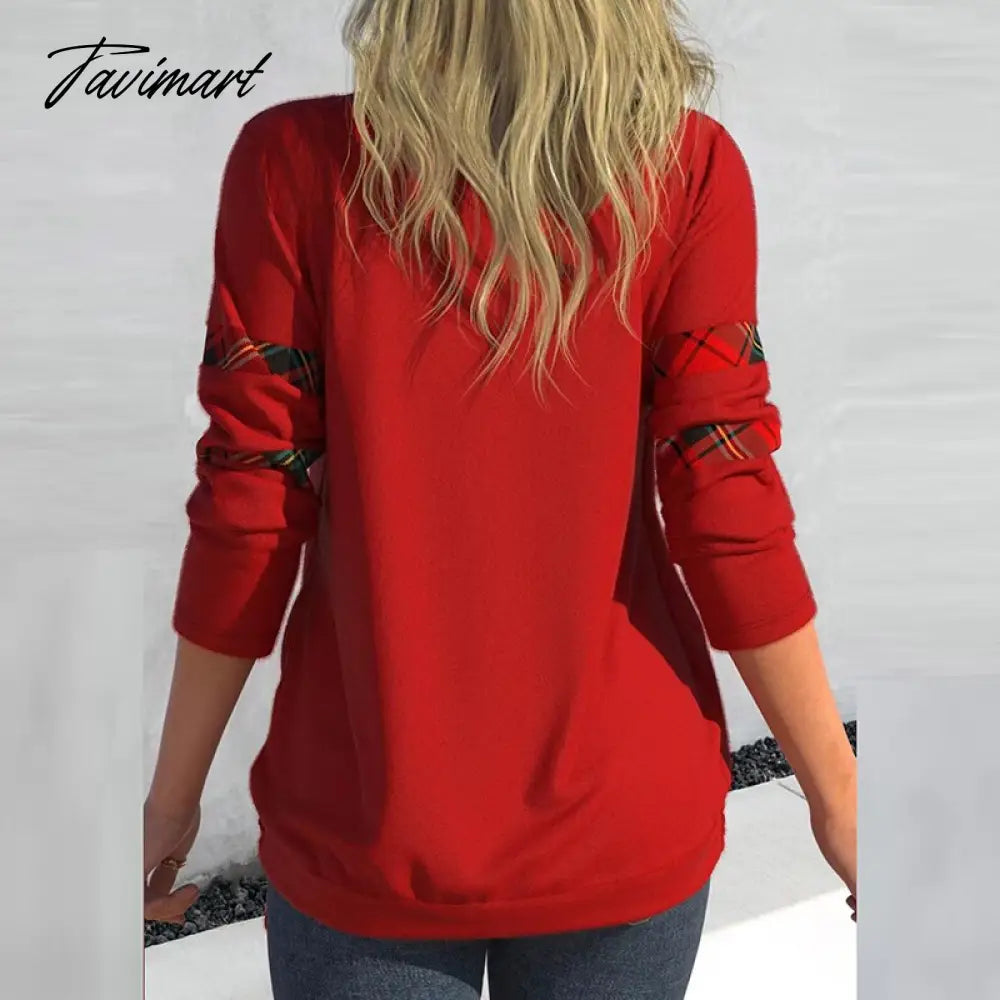 Women Casual Long Sleeve Fake Two-piece V-neck Top Fashion Patchwork Pullover Tops Ladies Retro Drawstring Loose Commuter Blouse