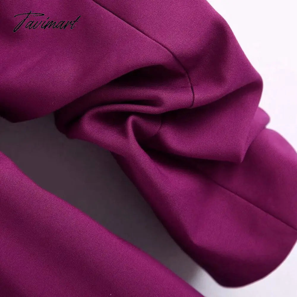 Women Chic Fashion Double-Fabric Playsuits Vintage Square Collar Three Quarter Pleated Sleeve Female Jumpsuits Women
