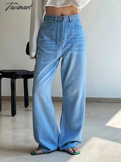 Women Classic Solid Color Jeans Summer New Fashion Cotton Cozy Zipper High Waist Long Pant Casual Simple Ladies Pants