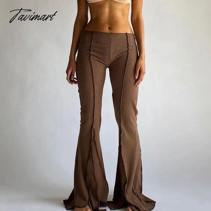 Women High Waist Elastic Wide Leg Flare Pants Casual Ladies Solid Bell-Bottomed Trousers Fashion Streetwear